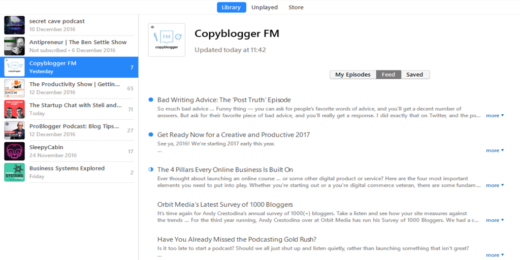 how to read more - itunes podcasts