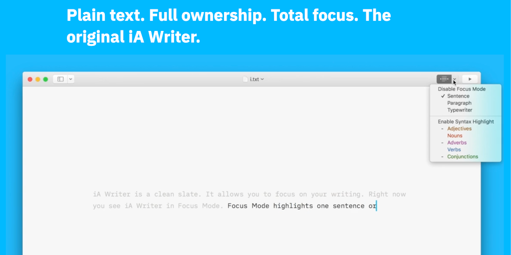iA writer productivity app