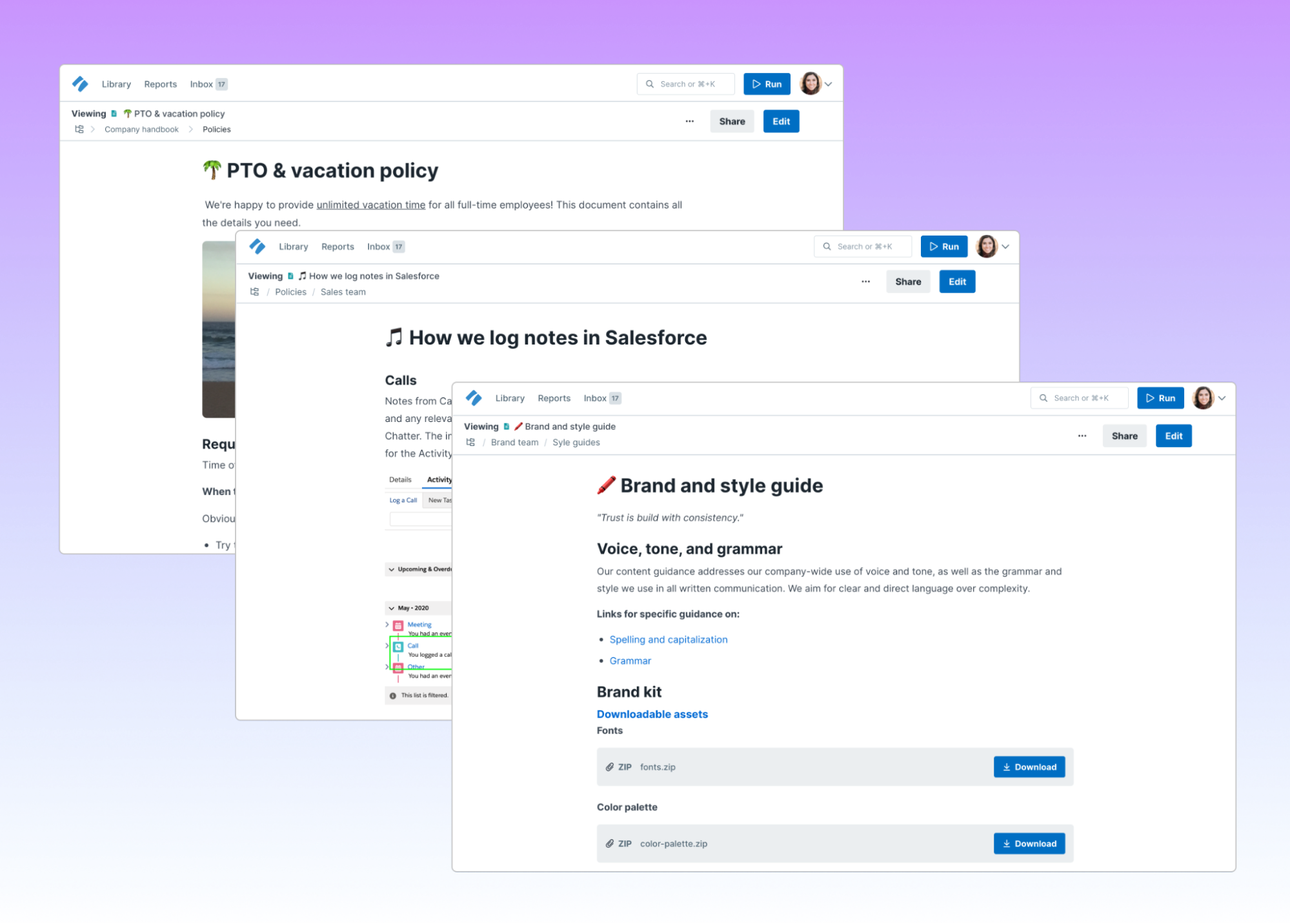 announcing pages