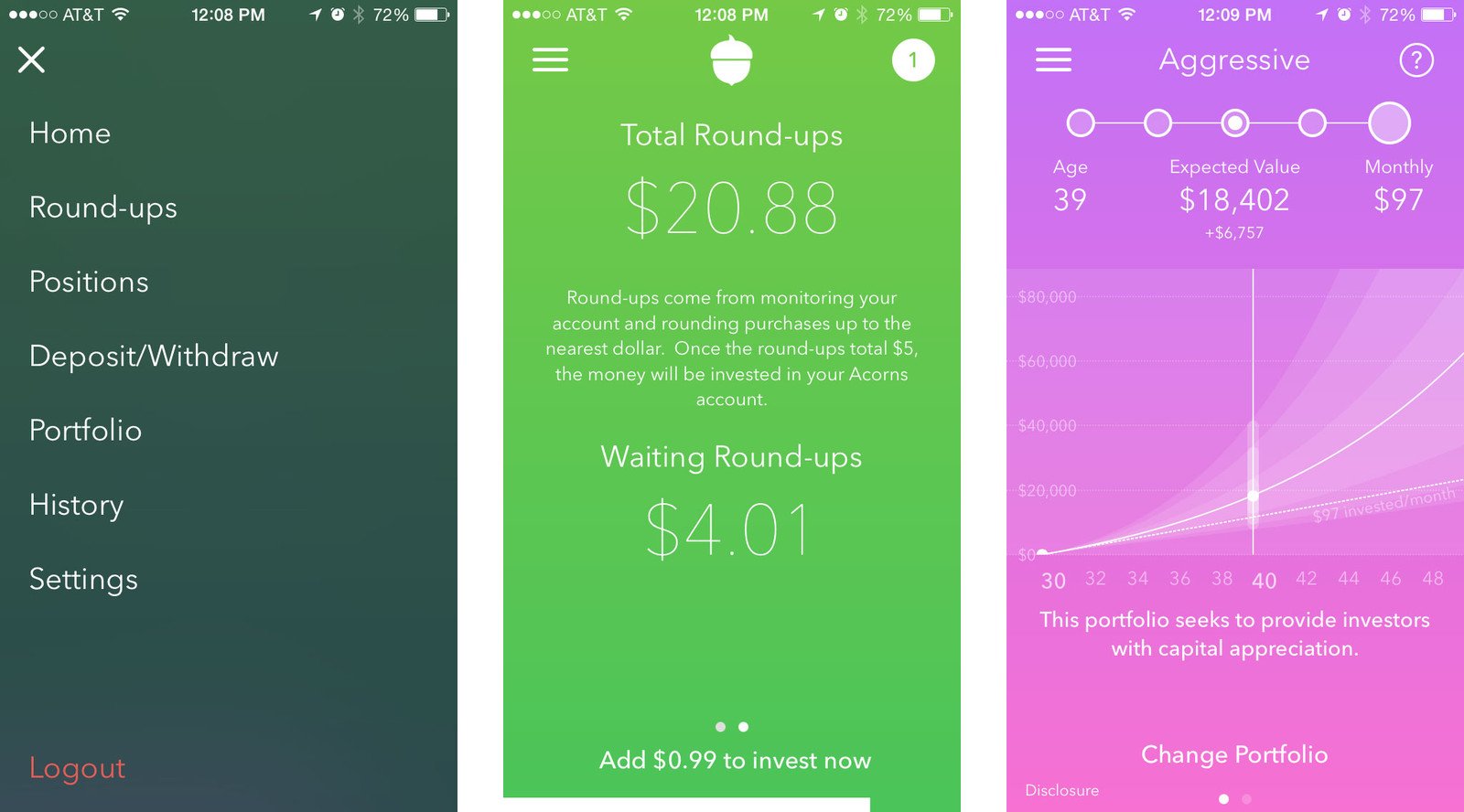 micro investing acorns app