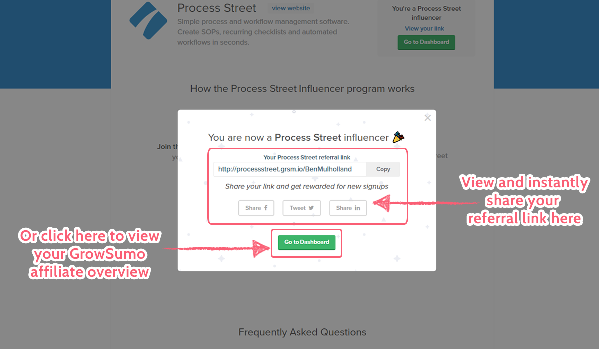 monetize processes process street partner program referral link