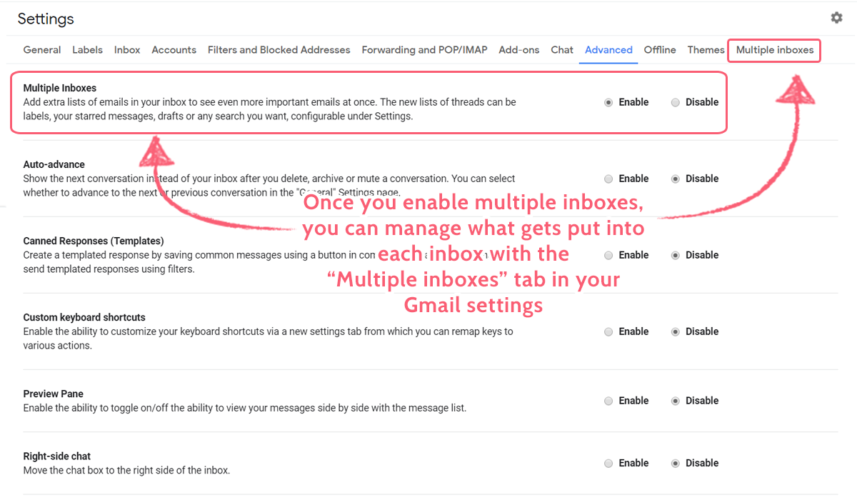 multiple inboxes gmail