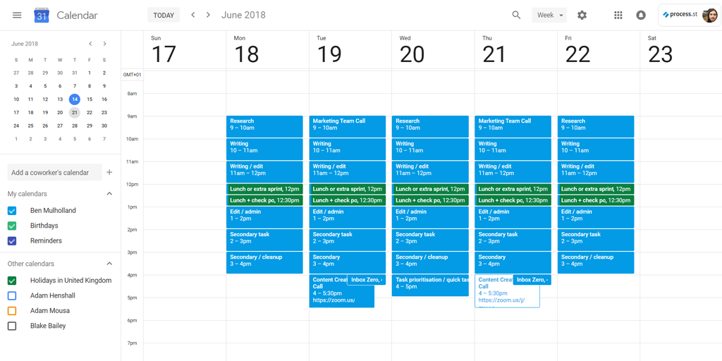 organize schedule