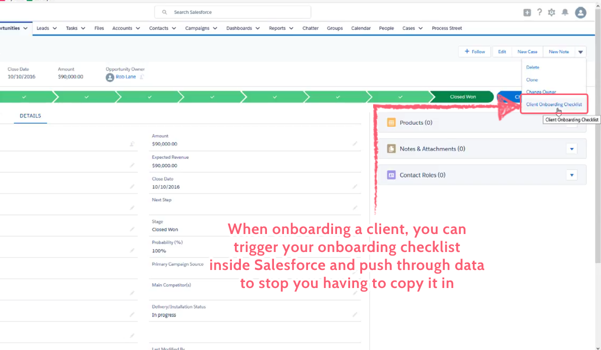 example processes salesforce onboarding