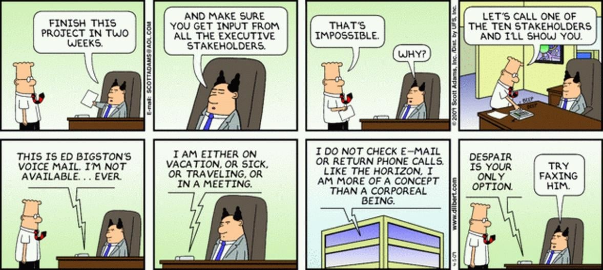 project management steps - dilbert