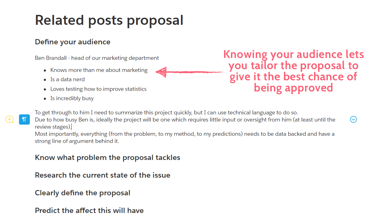 project proposal - plan audience