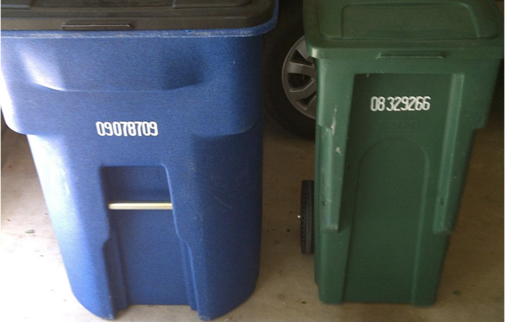 recycling bin larger than garbage bin - nudge theory 