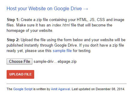 host website with google drive script