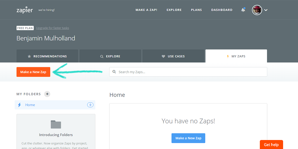 what is zapier screencap make a new zap