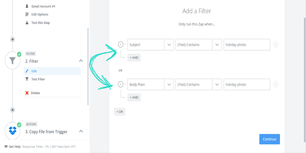 what is zapier select filters