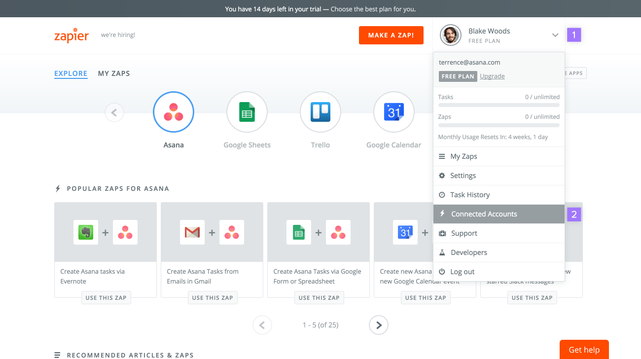 Workflow app Zapier