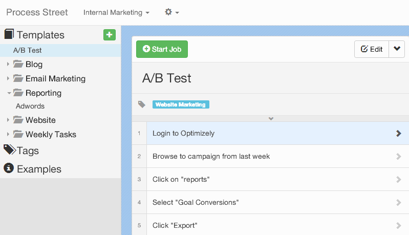 Folders to Organize Process Templates