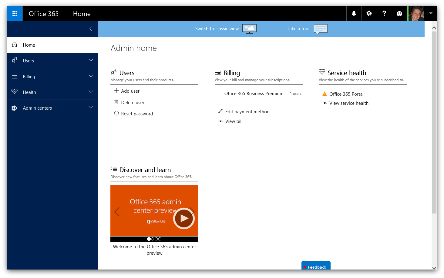 Office 365 Admin Center-d