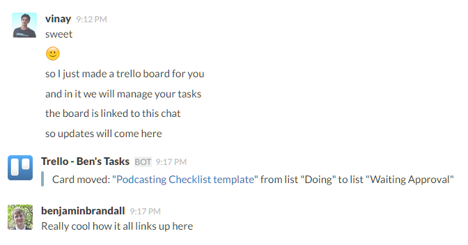 Chat with Trello for Slack Review