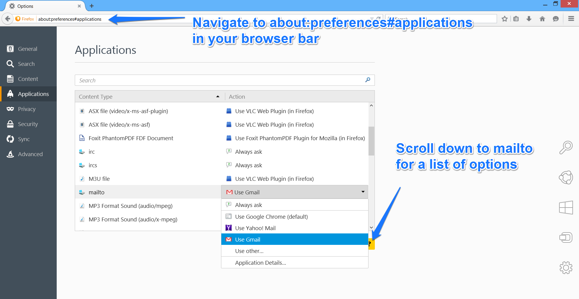 Set Default Mail Client on Firefox