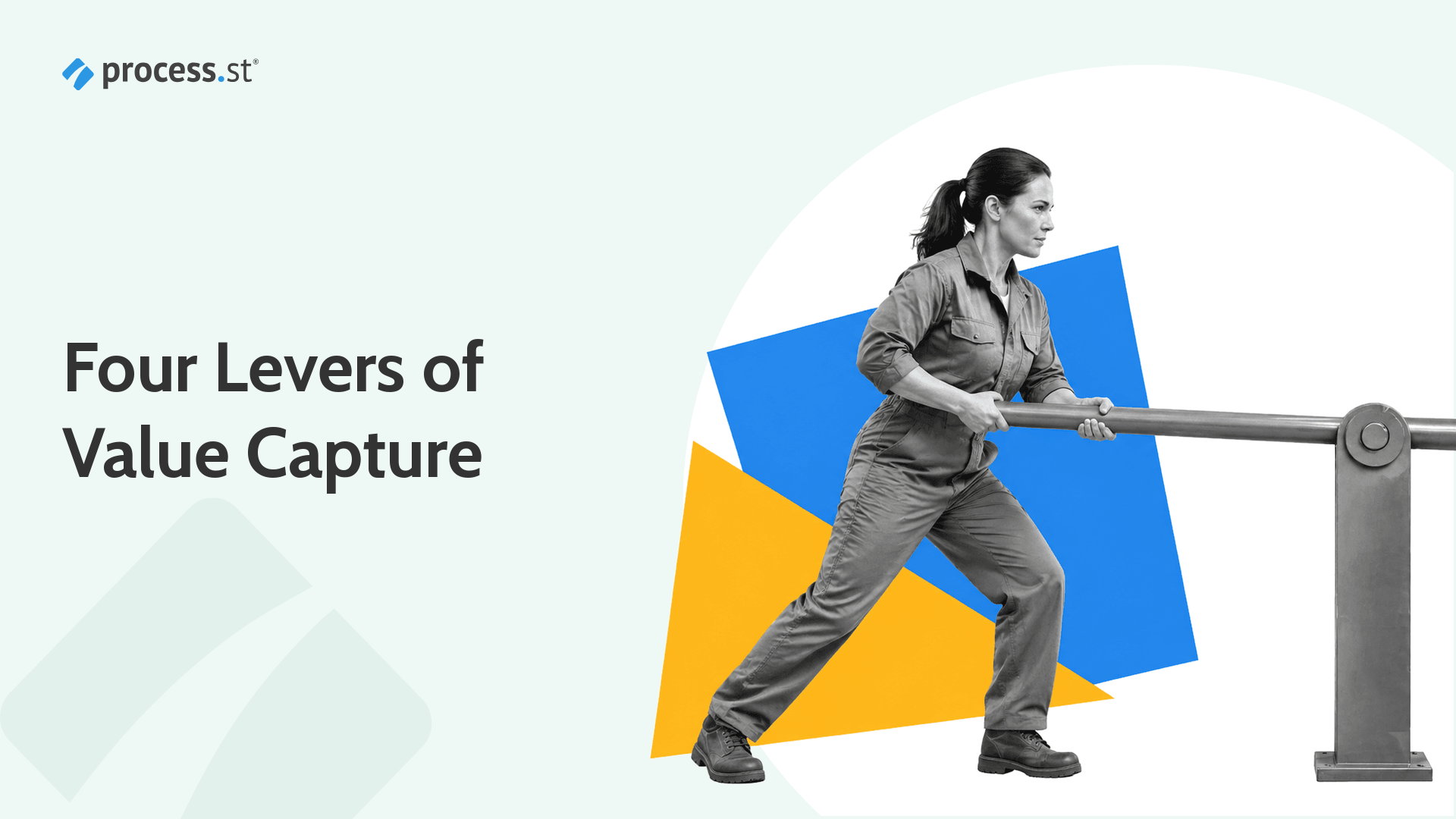 Four Levers of Value Capture, illustrated as a person pulling a mechanical lever