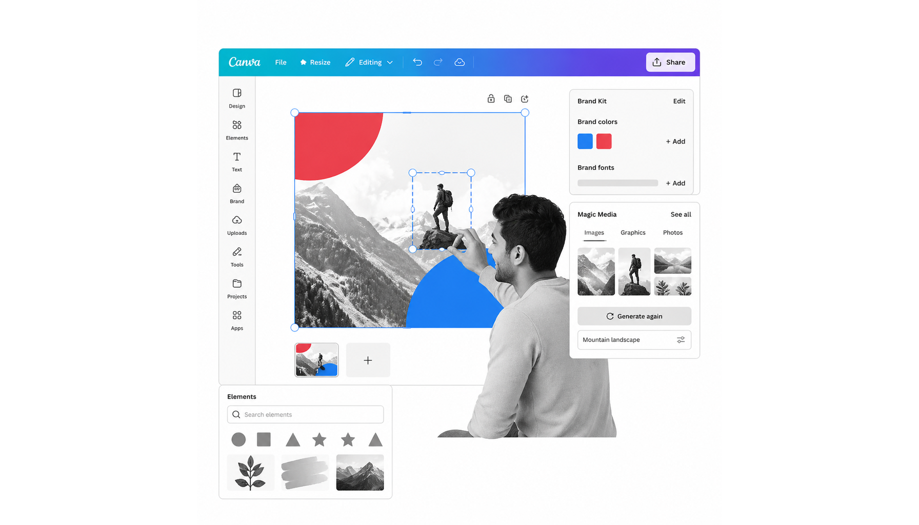 Canva AI visual content creation illustration