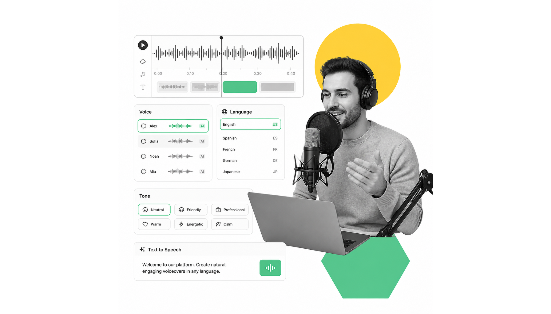 AI voice and audio production illustration