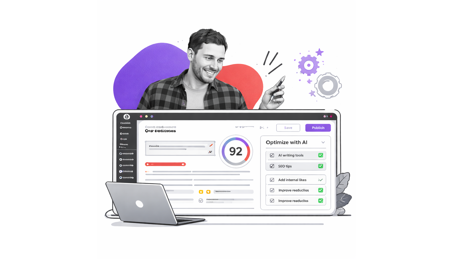 WordPress AI content optimization illustration