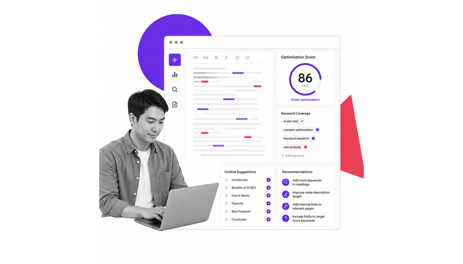 AI SEO content optimization illustration