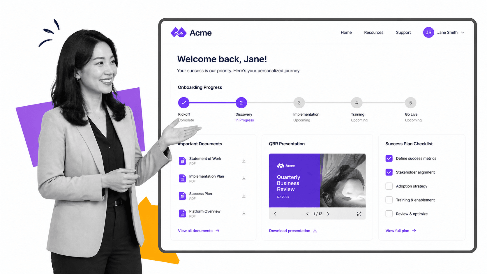 EverAfter customer-facing portal with interactive onboarding journey