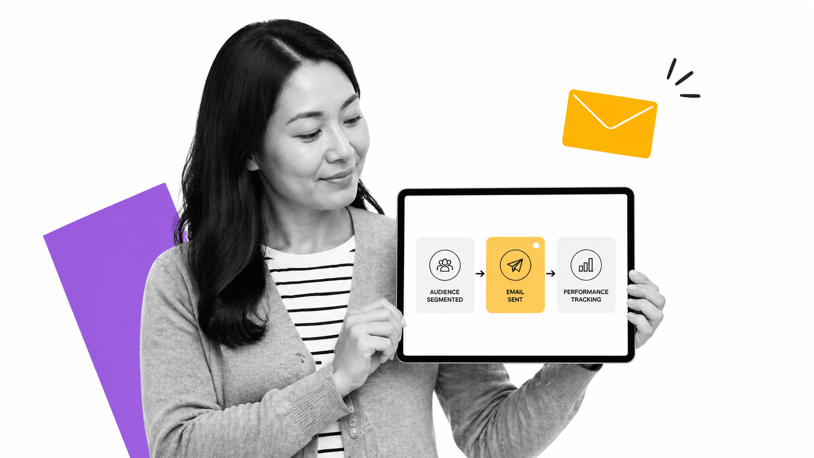 A marketing operations manager watching an automated campaign runbook execute on a tablet