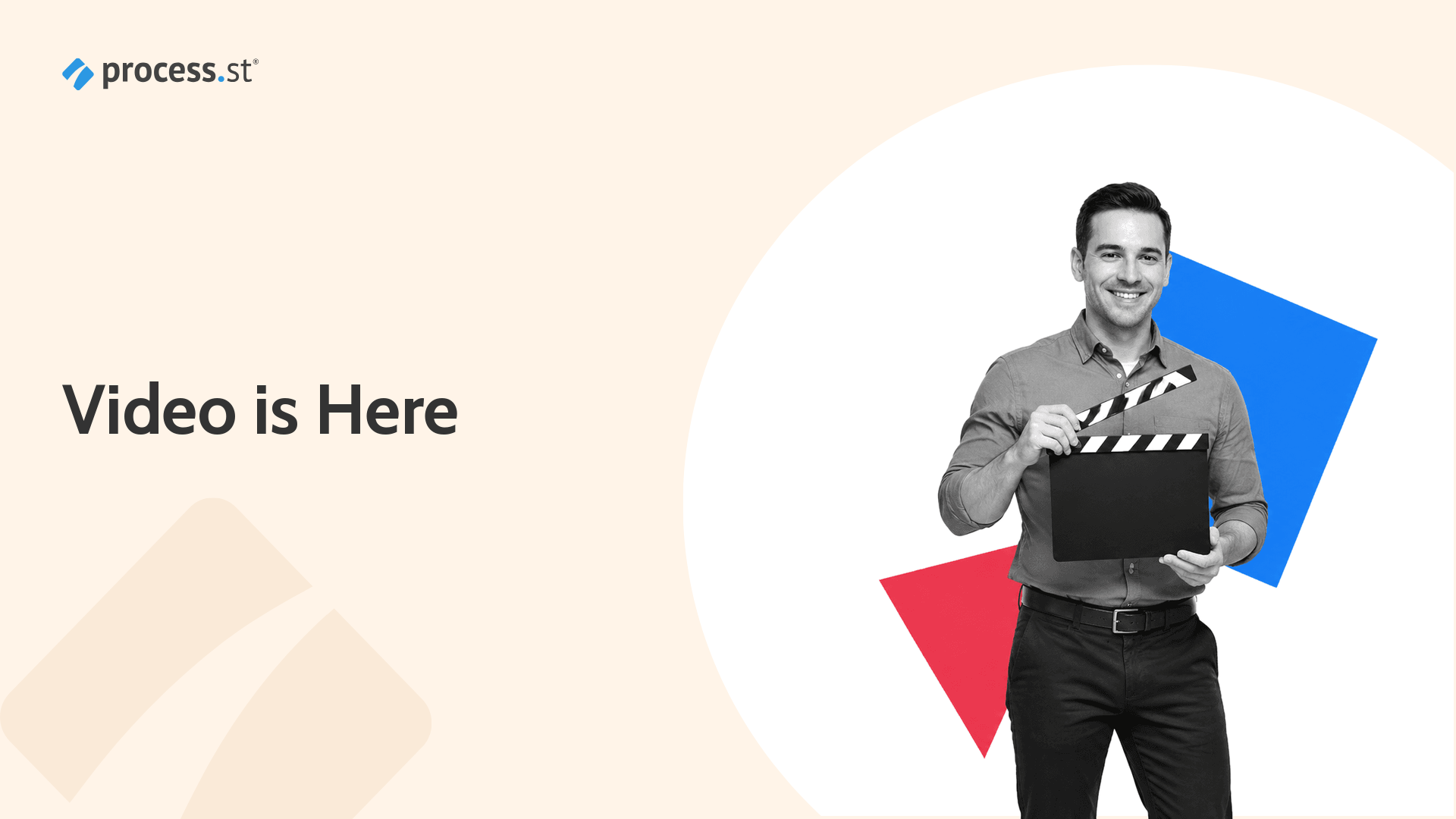 2013-era product manager holding a film clapperboard