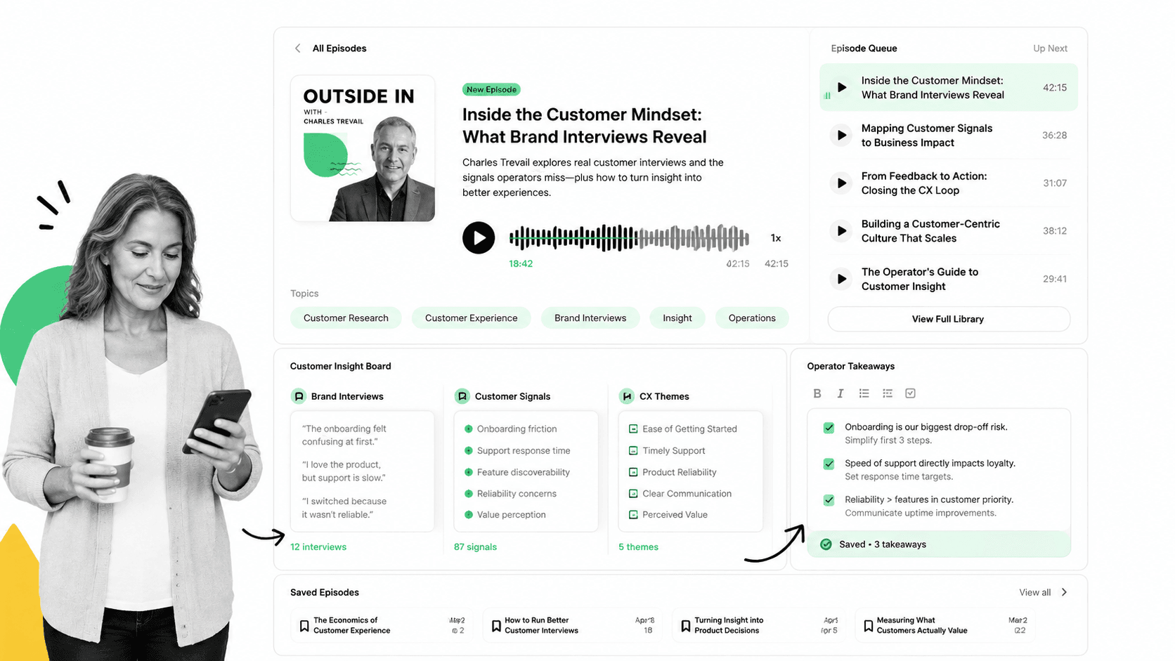 Outside In with Charles Trevail podcast recommendation interface