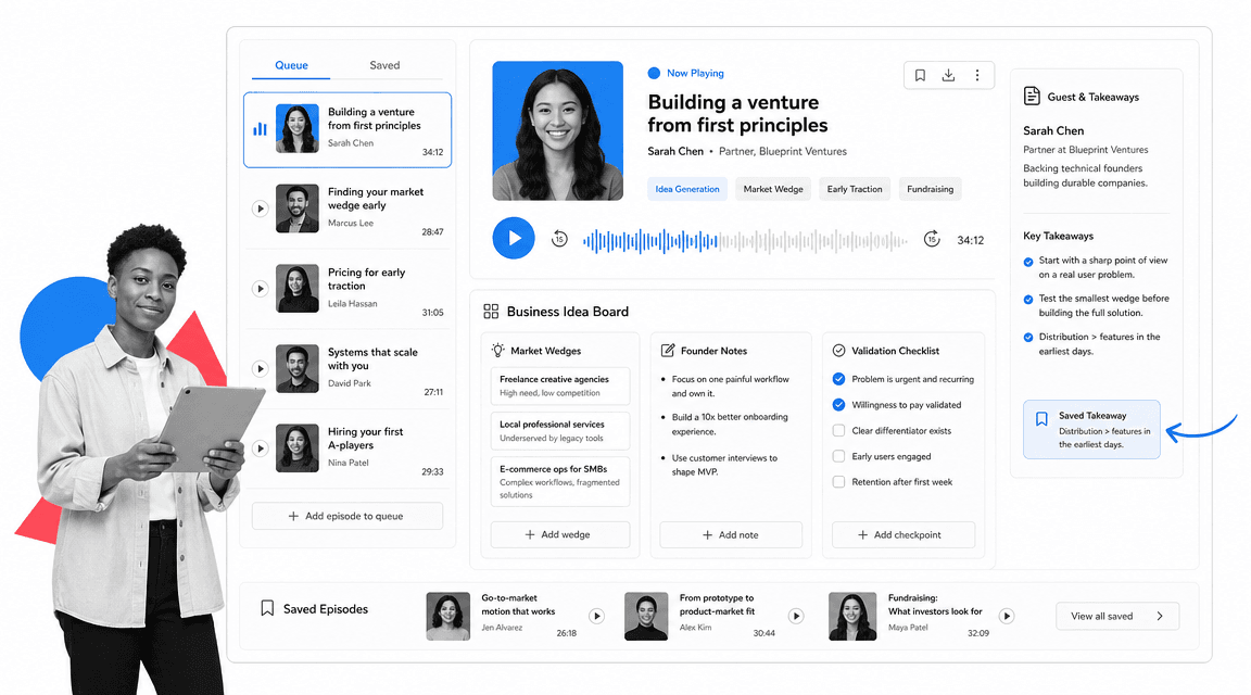 My First Million podcast recommendation interface