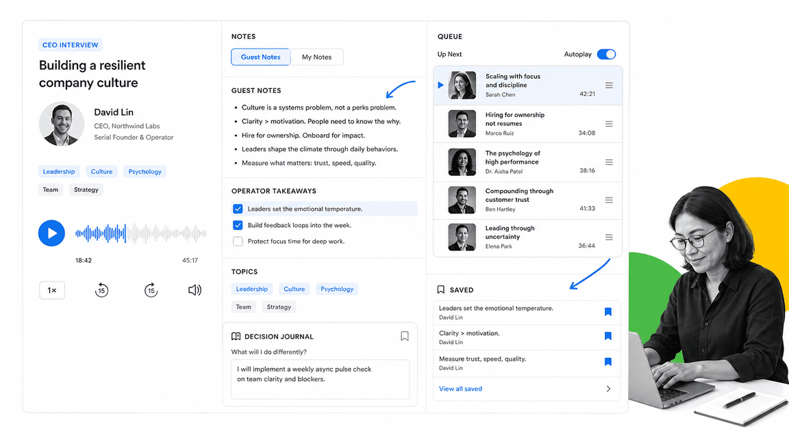 The Diary of a CEO podcast recommendation interface