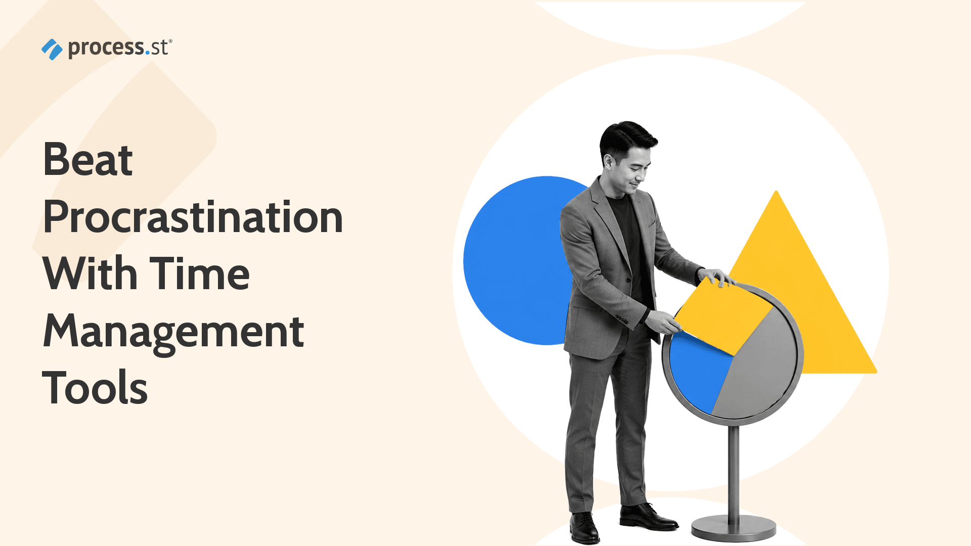 Header image for time management tools showing an operations manager adjusting a mechanical time-blocking dial.