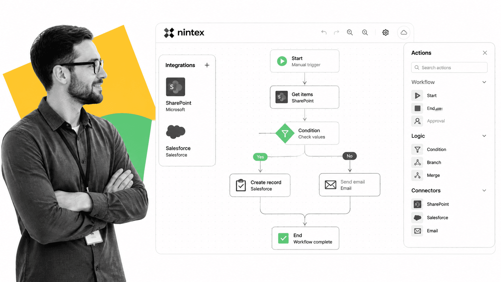 Nintex process automation workflow designer with enterprise connectors