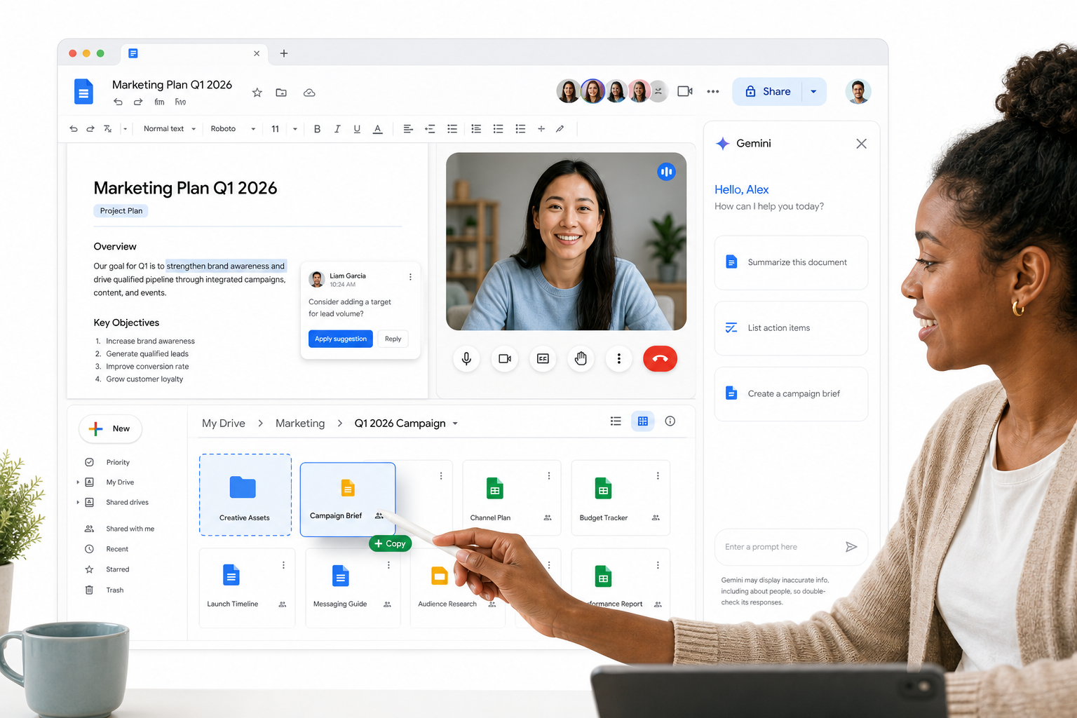 Google Workspace business tools interface illustration