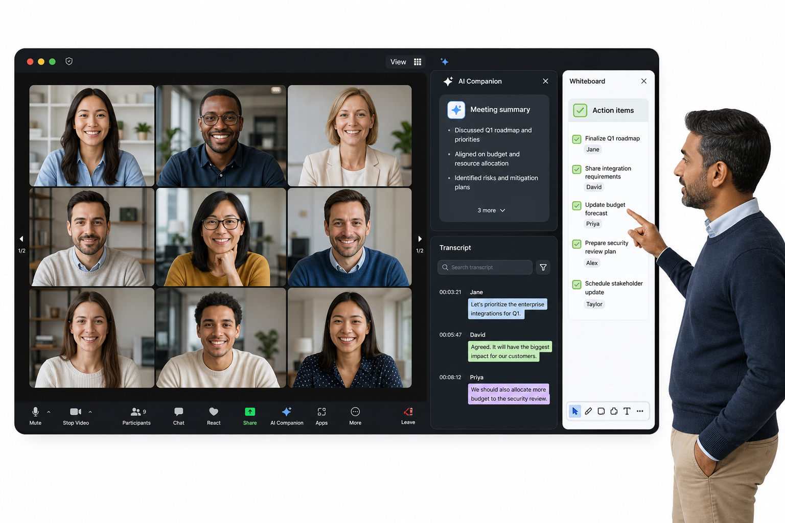 Zoom business tools interface illustration