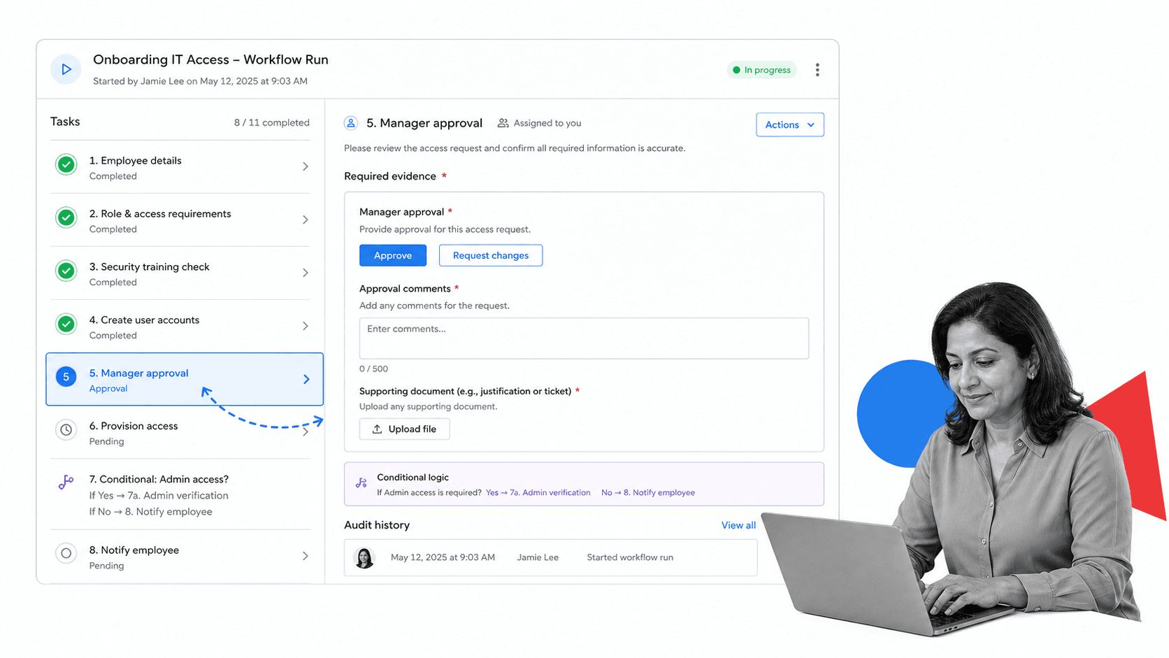 Process Street checklist generator workflow run with approval task