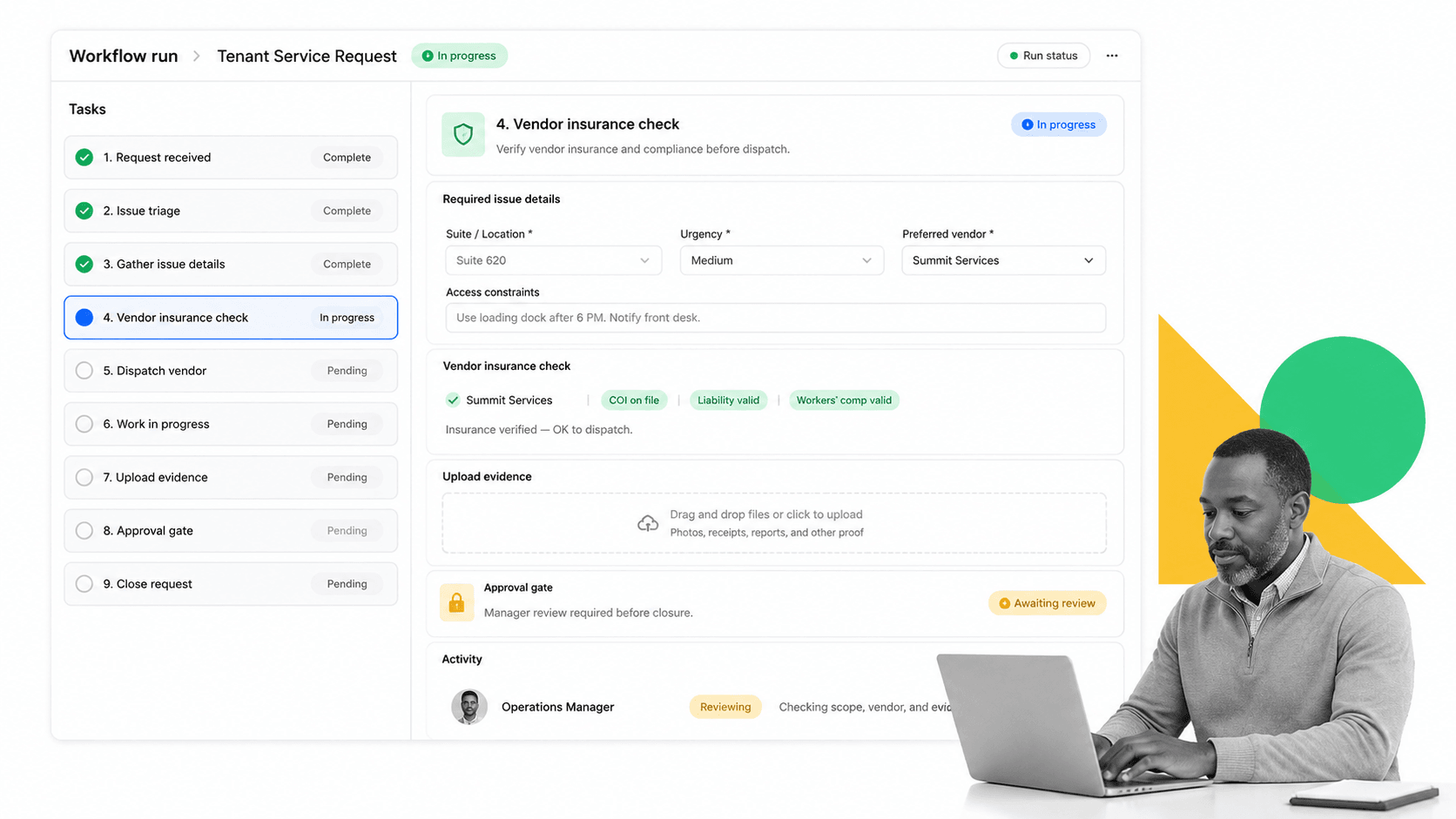 Process Street tenant service workflow run