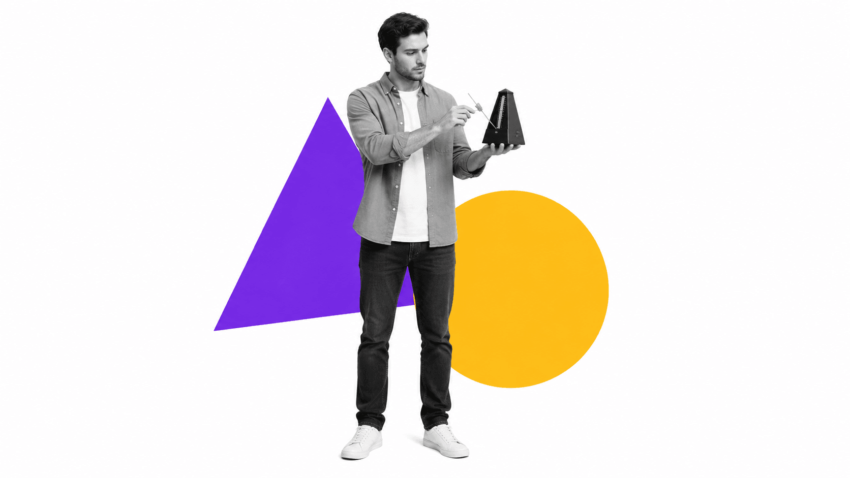 Daily ritual planning illustration with metronome