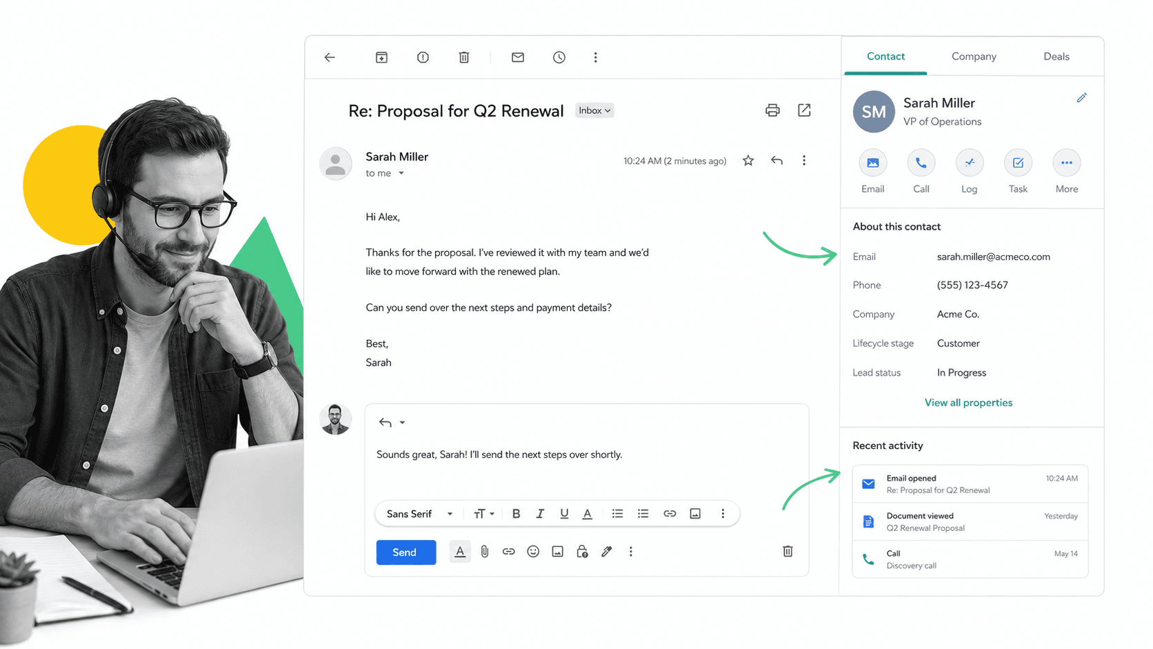 Gmail tip 21 inline visual showing a focused email productivity surface with a black and white operator.