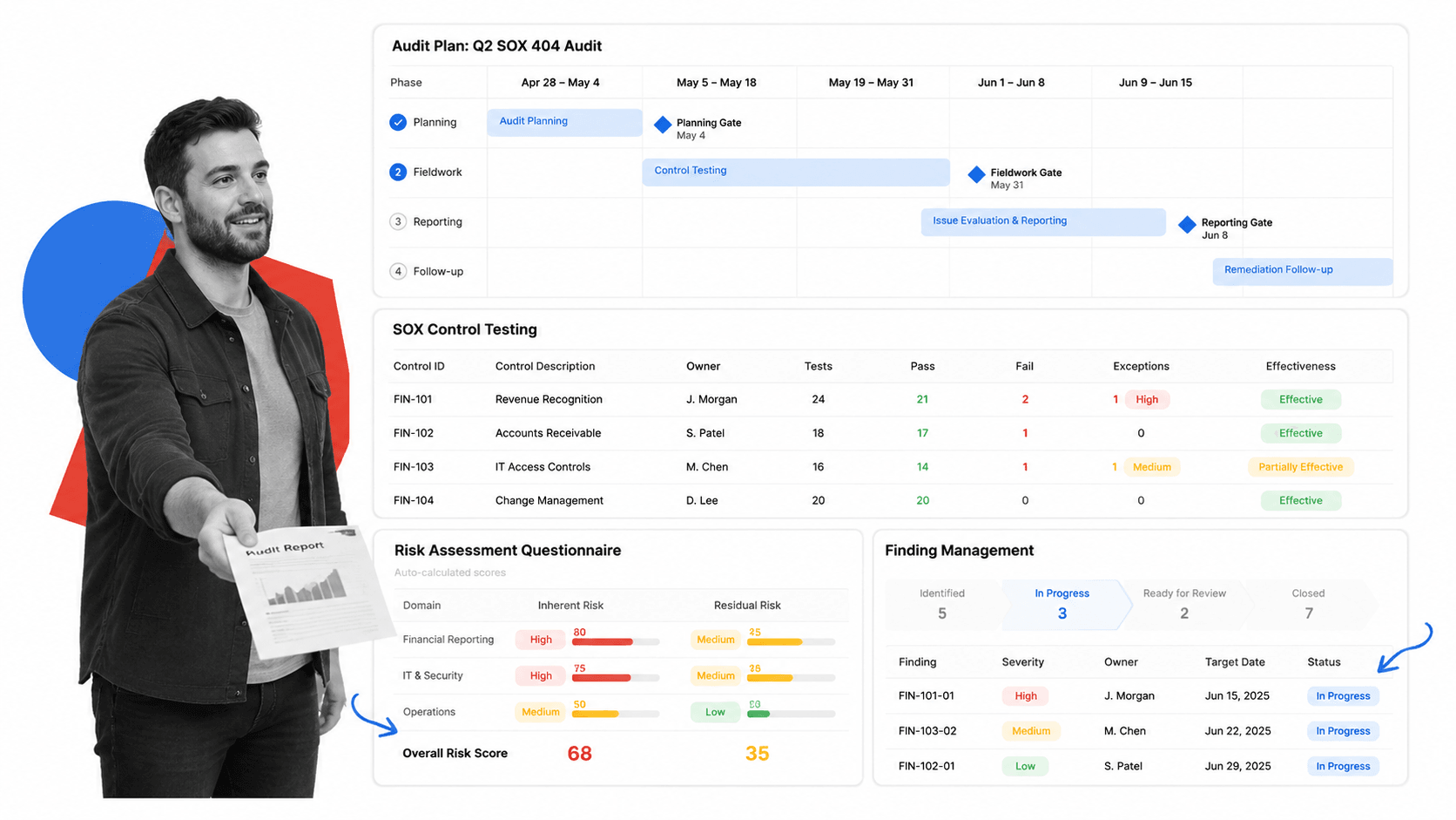 Optro GRC platform interface for governance risk and compliance management