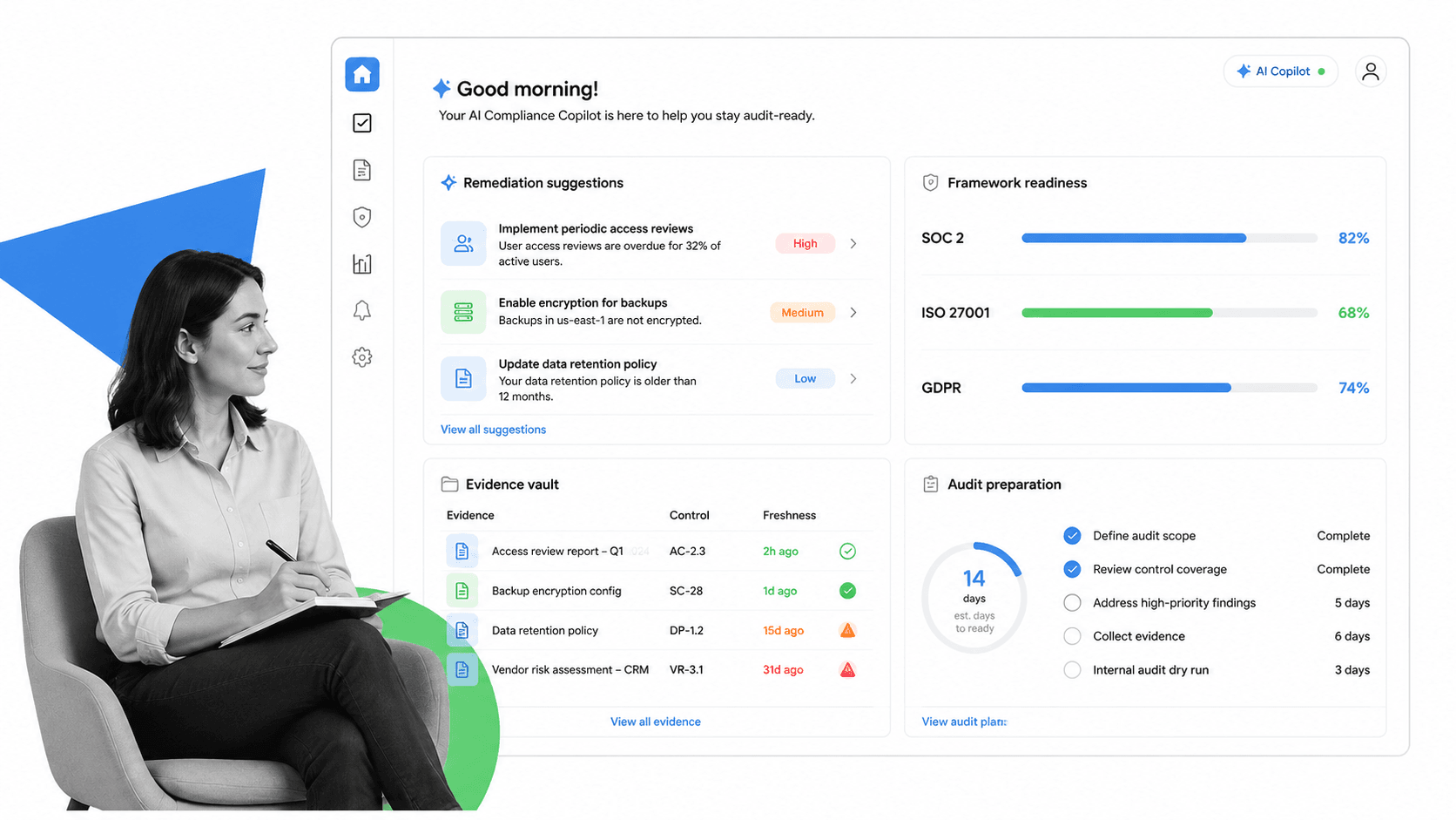 Sprinto GRC platform interface for governance risk and compliance management