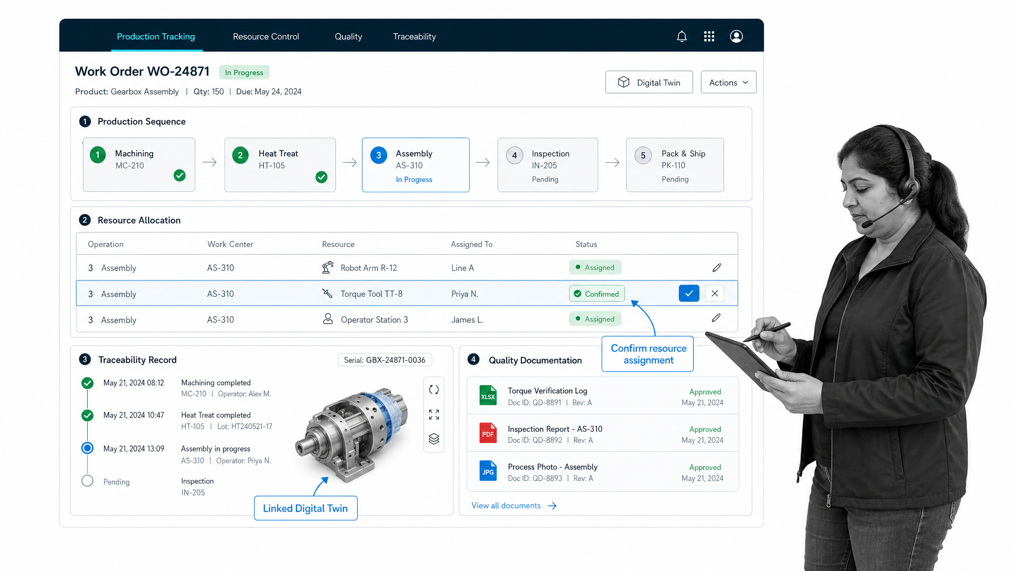 Siemens Opcenter Execution manufacturing management software interface for production teams