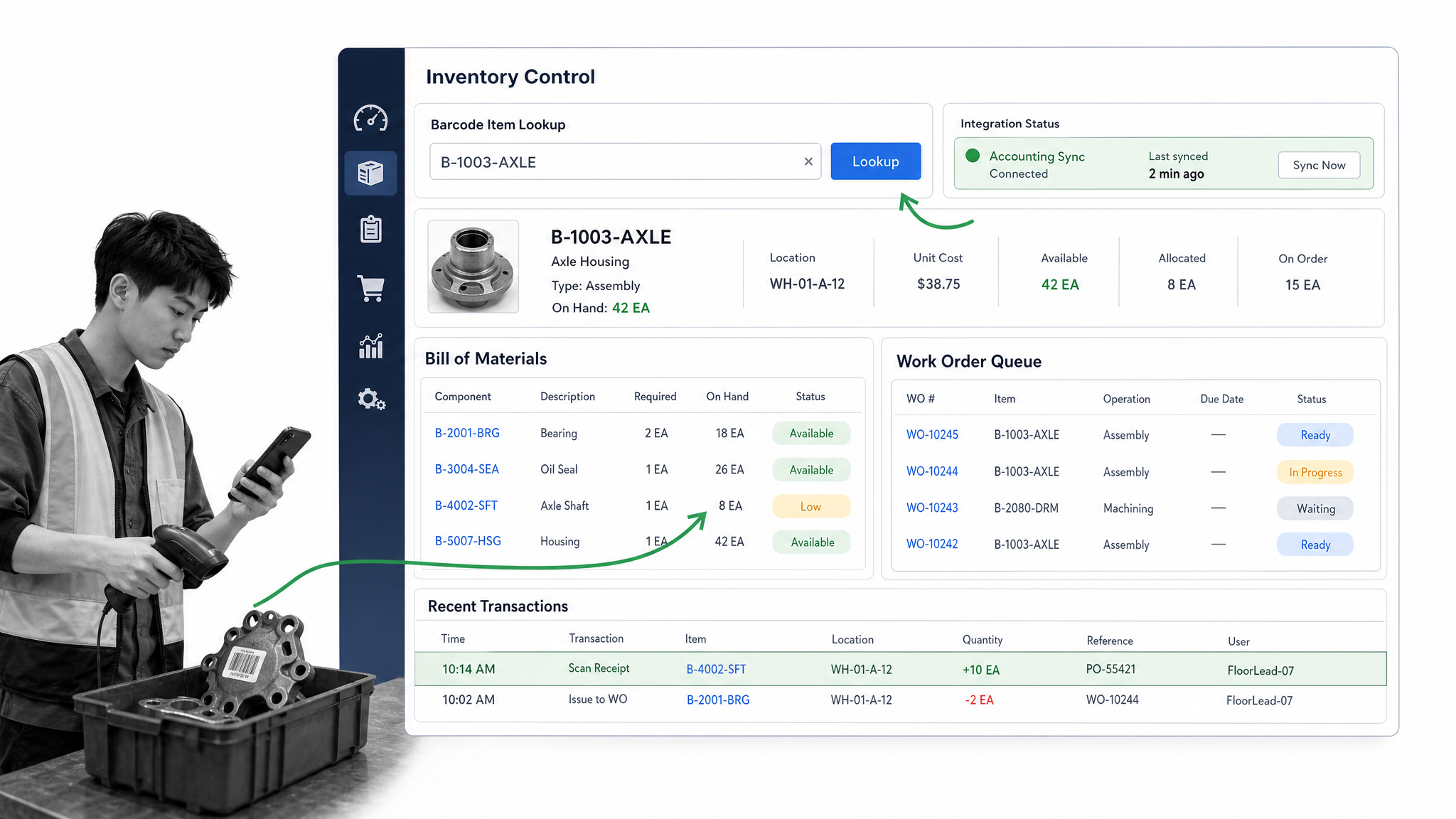 Fishbowl Manufacturing manufacturing management software interface for production teams