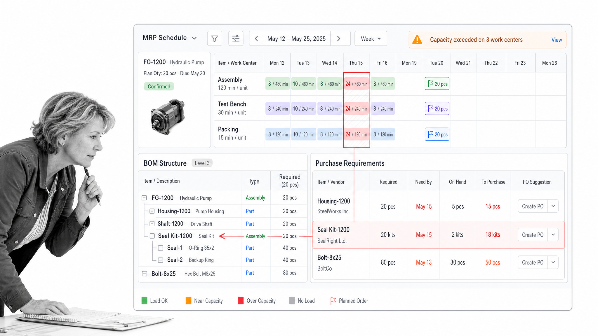 MRPeasy manufacturing management software interface for production teams