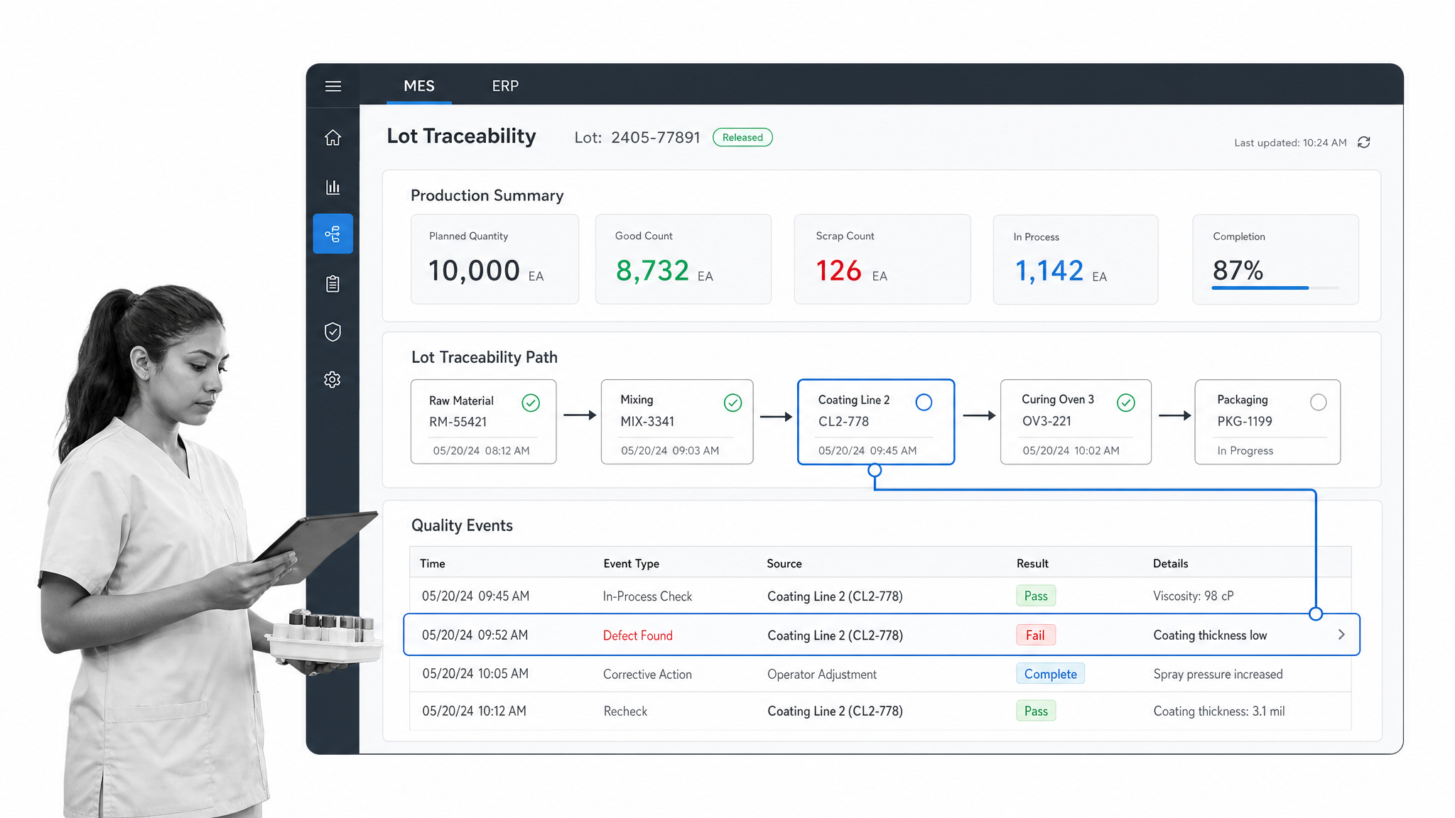 Plex Smart Manufacturing Platform manufacturing management software interface for production teams