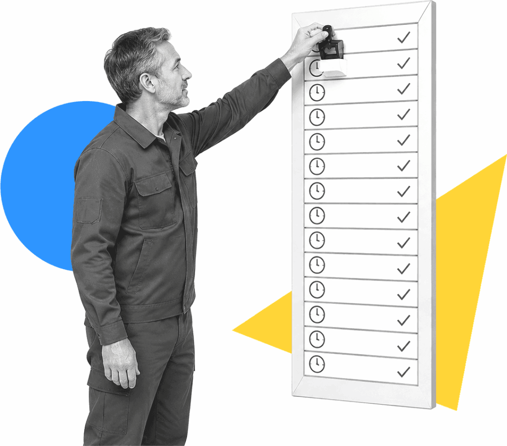 Operations workflow owner reviewing an SOP workflow board on a tablet beside controlled procedure records