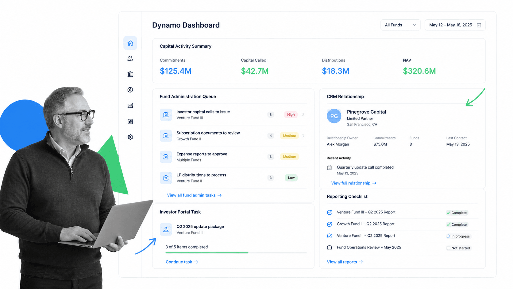Dynamo venture capital software interface