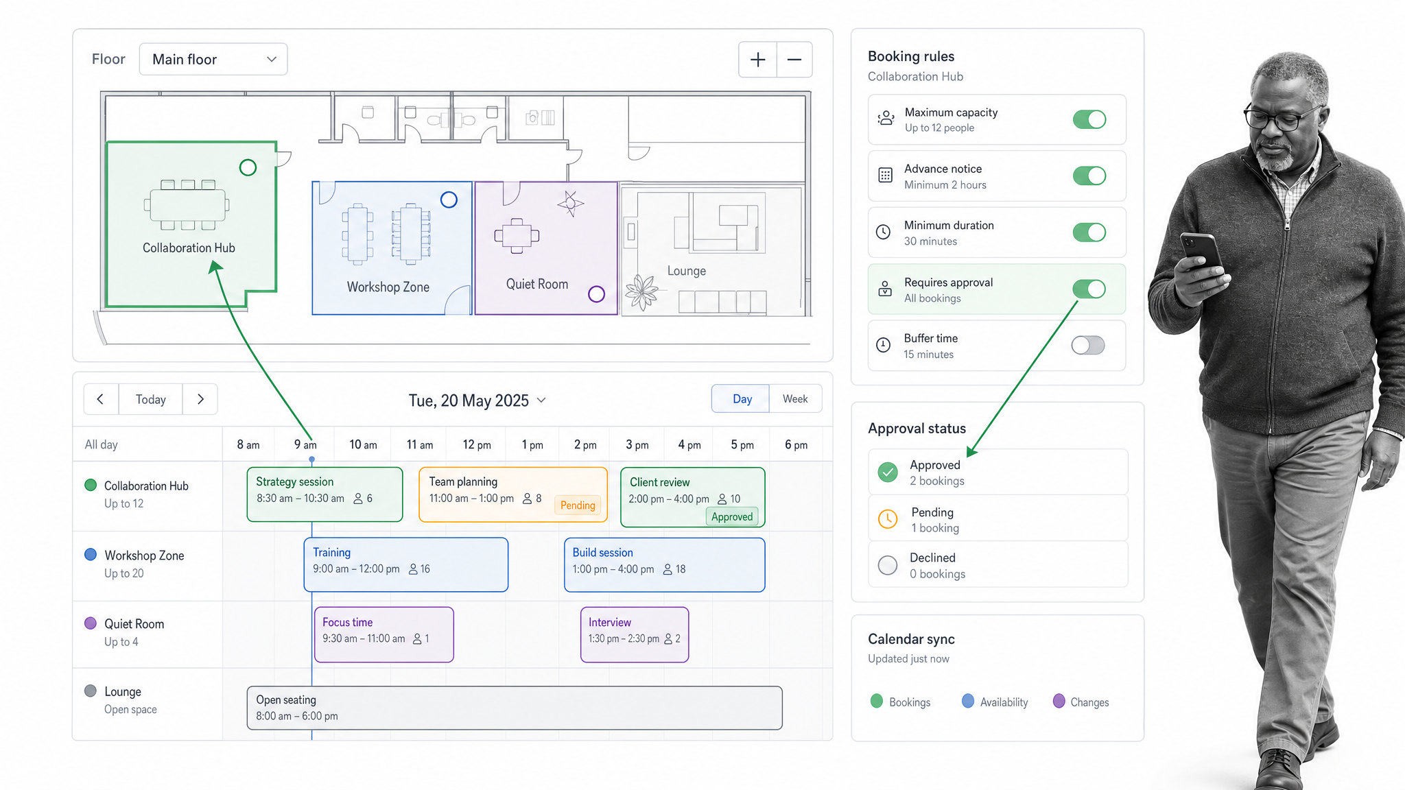 Skedda booking calendar interface for venue management software