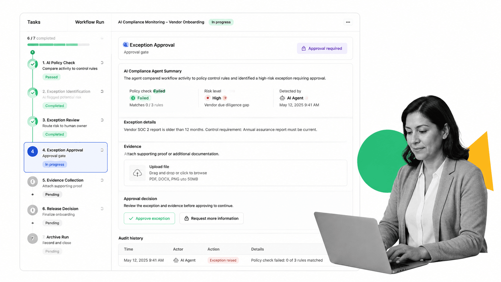 Process Street AI compliance agent workflow run