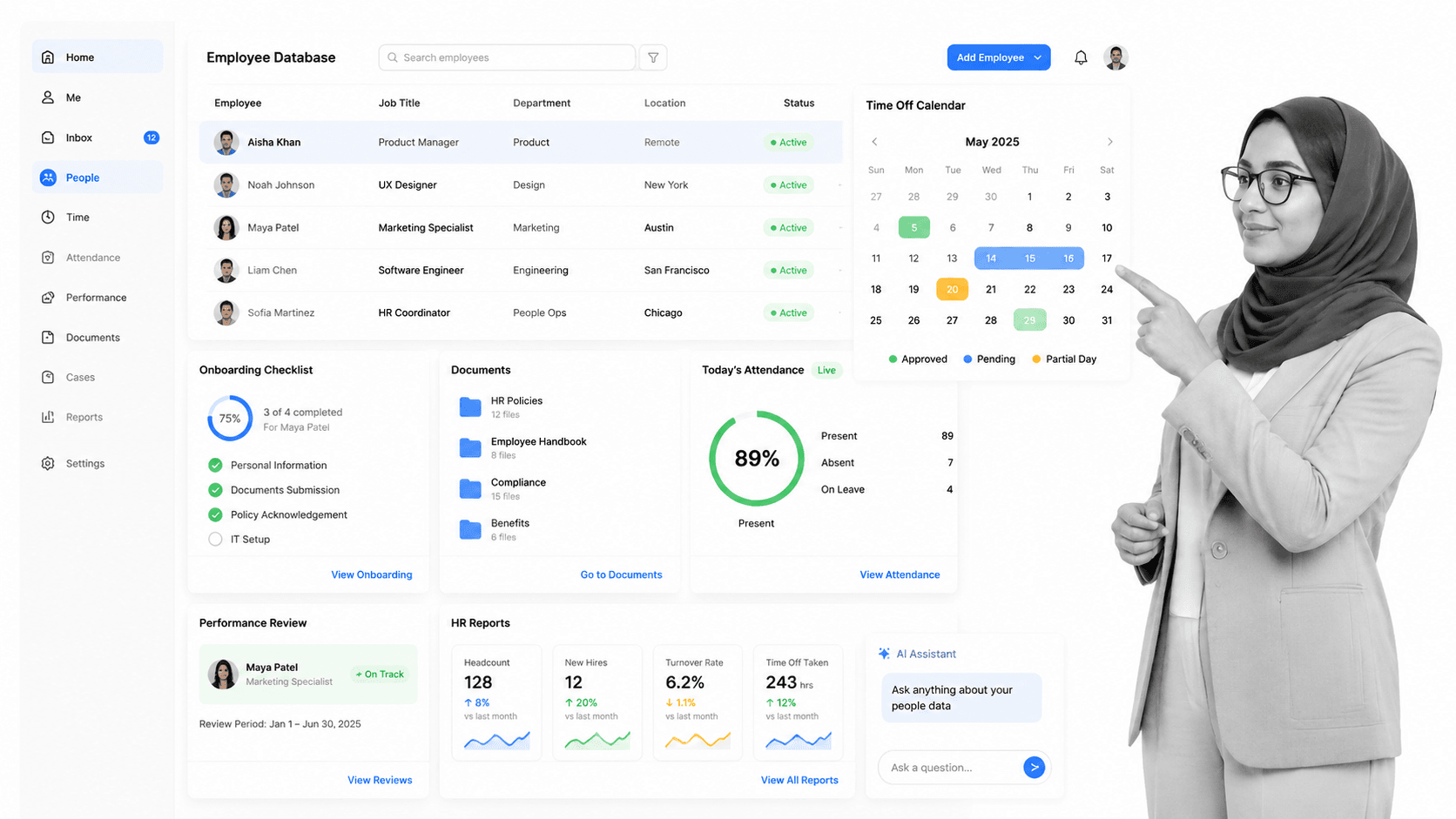 Zoho People BambooHR alternative product UI for affordable HR software inside the Zoho ecosystem