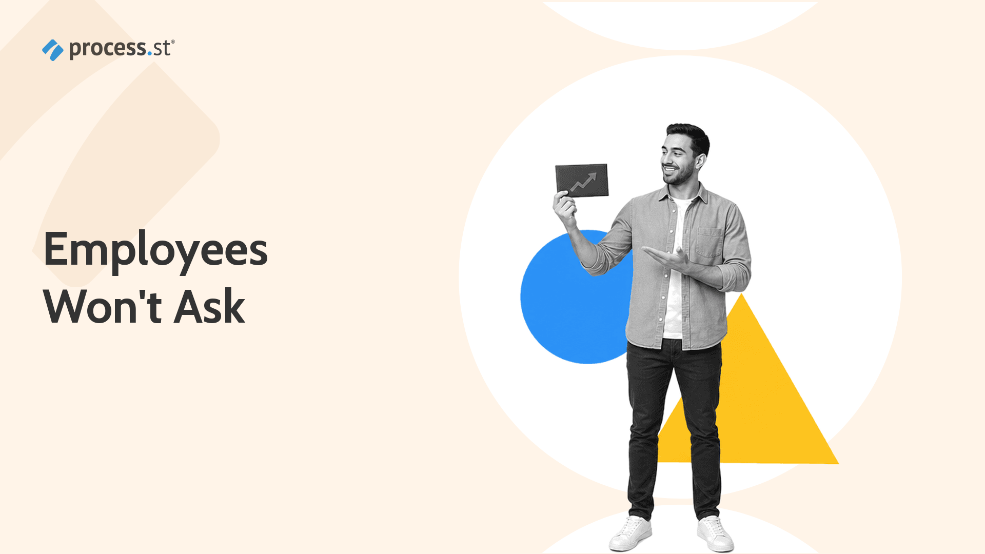 Employee presenting a salary raise card for a career conversation